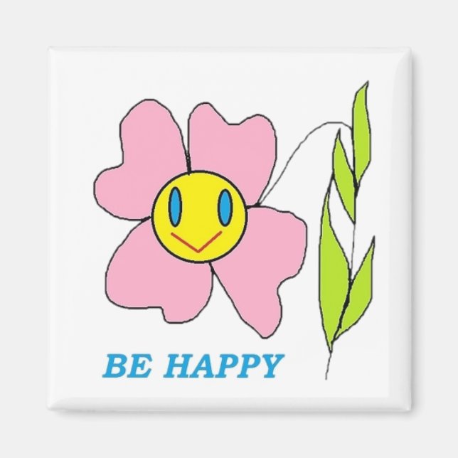 Blume "SEIN GLÜCKLICH" Magnet (Vorne)