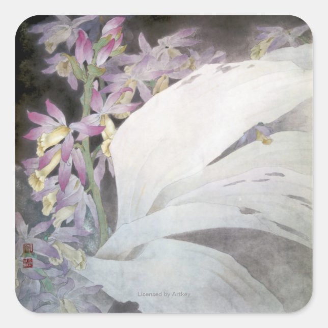 Blume Seires II - Phaios Quadratischer Aufkleber (Vorderseite)
