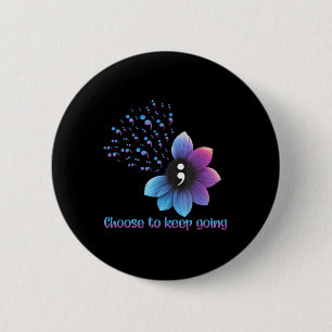Blume Selbstmordverhütung Bewusstsein für Behalt Button