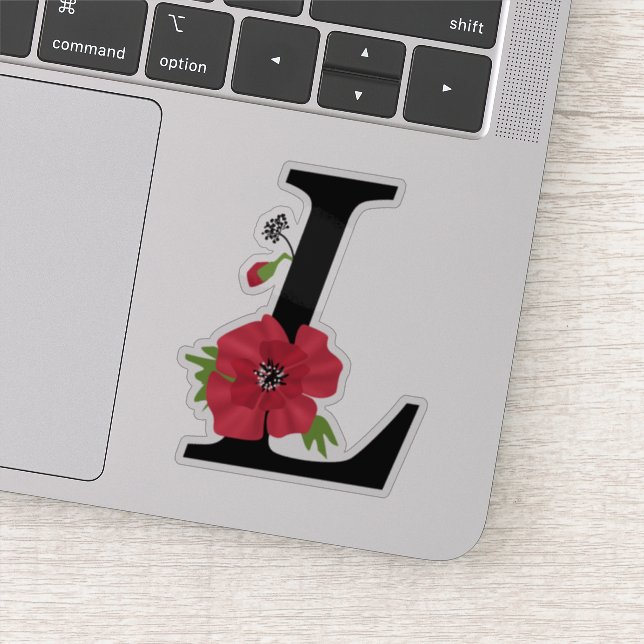 Blume Set, Monogramm L, Buchstabe L, Blume, Monogr Aufkleber (Detail)