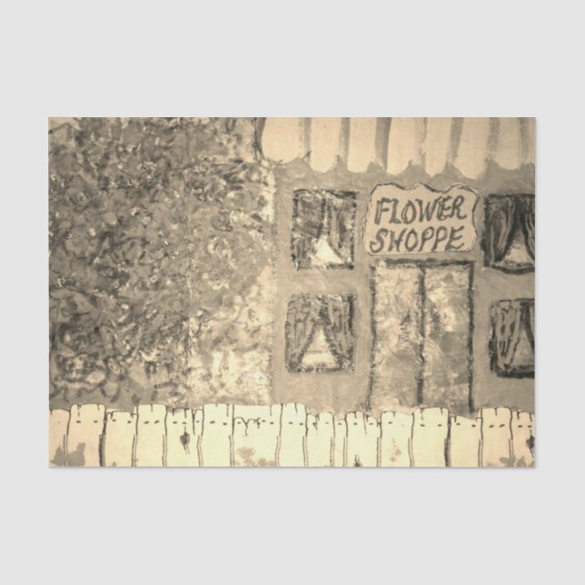 Blume Shoppe Sepia Seidenpapier (Vorderseite)