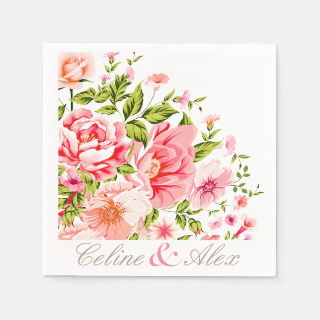 Blume Shower Bouquet | Pink Serviette (Vorderseite)