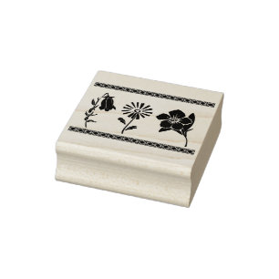 Blume Silhouette Grenze Briefmarke Gummistempel