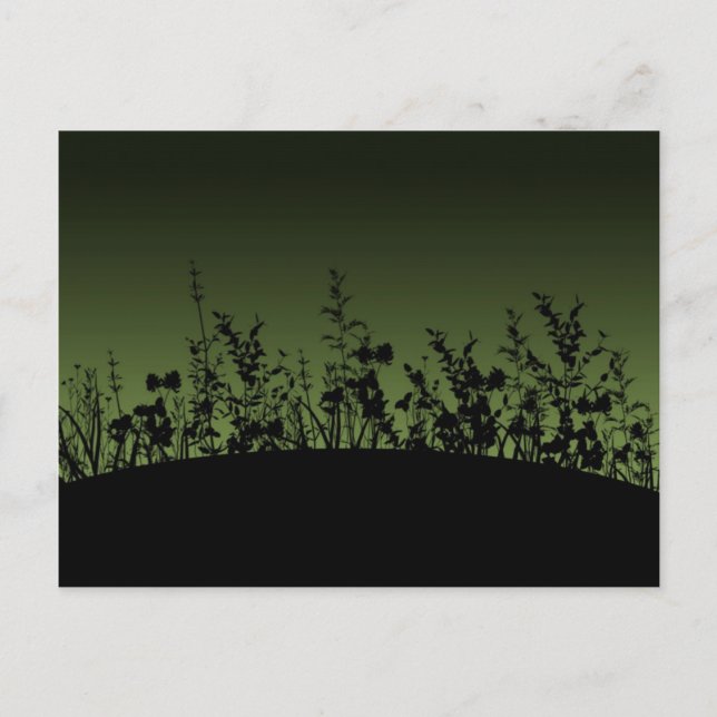 Blume Silhouetten Postkarte (Vorderseite)