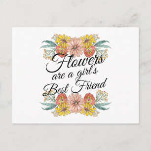 Blume sind ein Girl Best Friend - Zinnia Art Postkarte