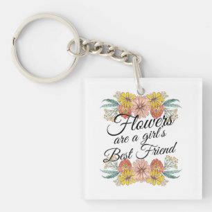 Blume sind ein Girl Best Friend - Zinnia Art Schlüsselanhänger