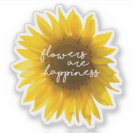 Blume sind glücklich Zitat Sonnenblumenfilter Aufkleber