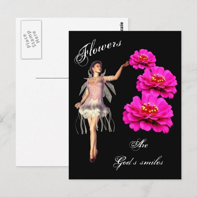 Blume sind Gottes Lächeln Inspiration Postkarte (Vorne/Hinten)