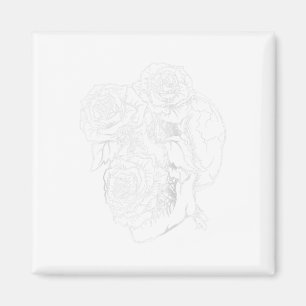 Blume Skull and Rose Tattoo Kunstgiesserei Magnet