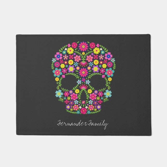 BLUME SKULL FUßMATTE (Vorderseite)