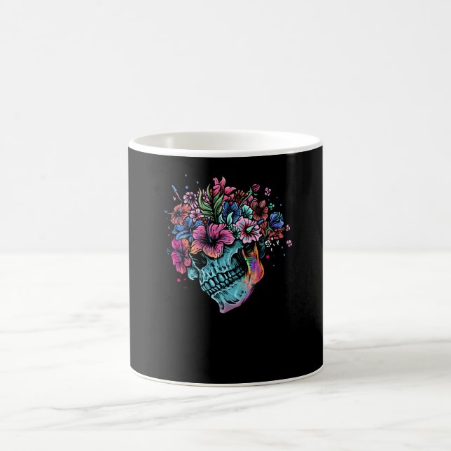 Blume Skull Kaffeetasse (Mittel)