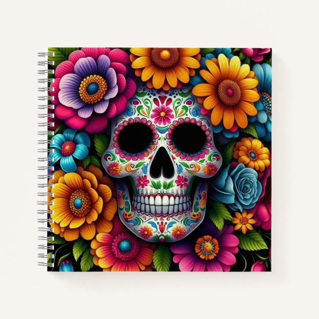 Blume Skull Notebook! Notizbuch (Vorderseite)