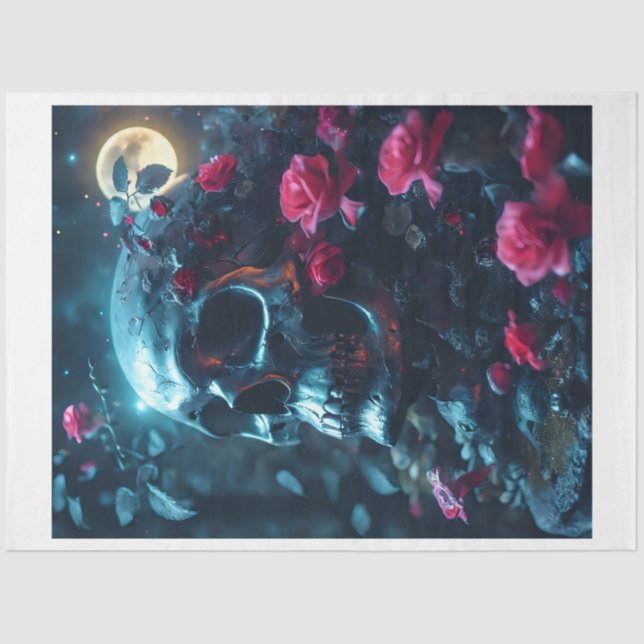 Blume Skull Seidenpapier (Vorderseite)