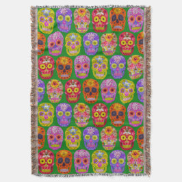 Blume Skulls Nahtloses Muster 2018 Decke