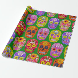 Blume Skulls Nahtloses Muster 2018 Geschenkpapier