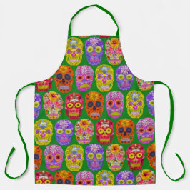 Blume Skulls Nahtloses Muster 2018 Schürze