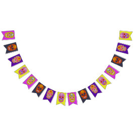 Blume Skulls Wimpelkette