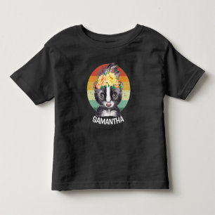Blume Skunk Sunset Blue Name Kleinkind T-shirt