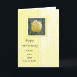Blume Son & Son in Law Wedding Jubiläum Karte<br><div class="desc">Glückliche Hochzeitskarte für Jung und Sohn im Jura mit hübschen gelben Tulpen und herzlichen Vers.</div>