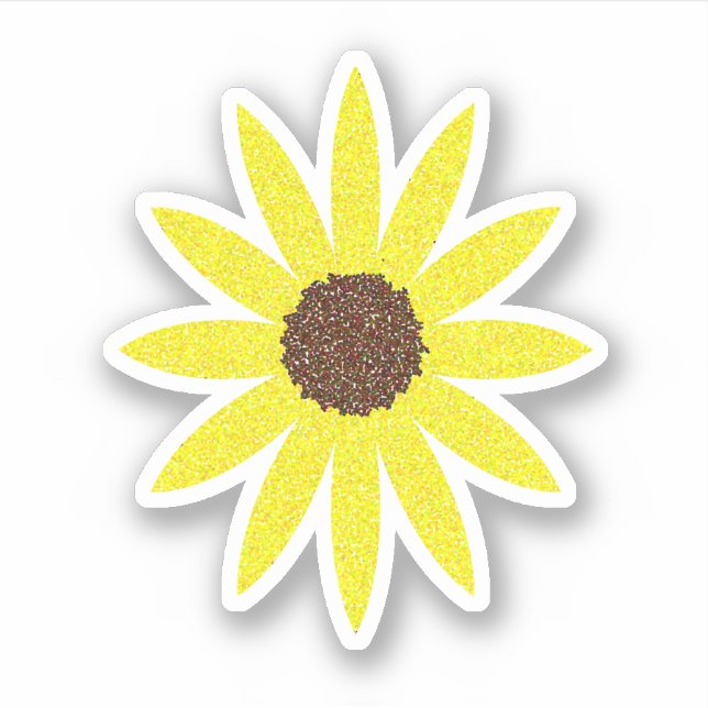 Blume Sonnenblumen Abstrakt Gelb Aufkleber (Vorderseite)