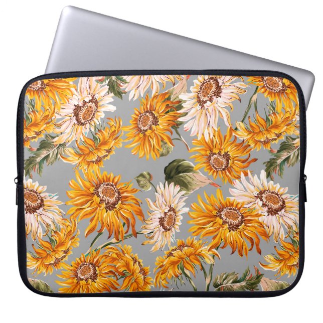 Blume Sonnenblumen Quelle schöne nahtlose Patter Laptopschutzhülle (Vorderseite)