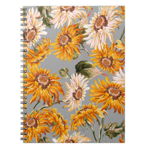 Blume Sonnenblumen Quelle schöne nahtlose Patter Notizblock