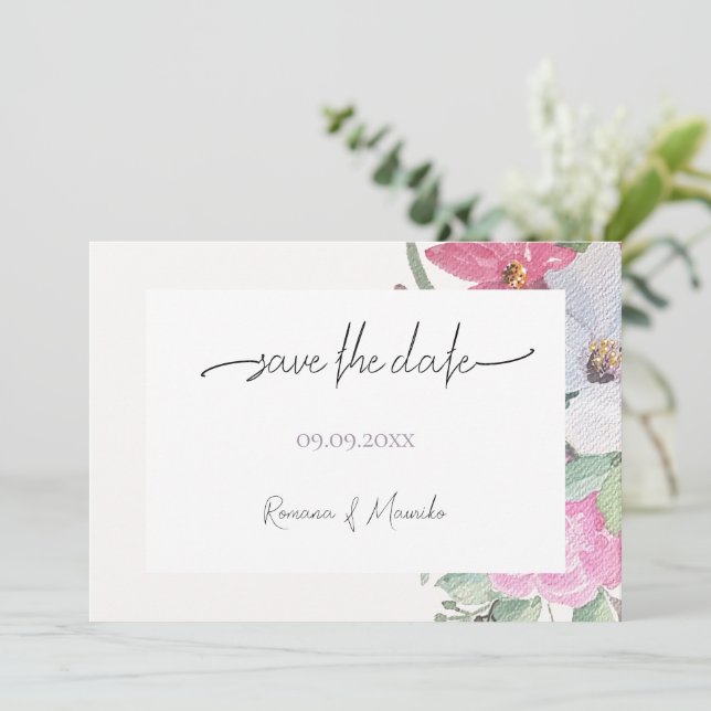 Blume Spring Garden Save The Date (Stehend Vorderseite)