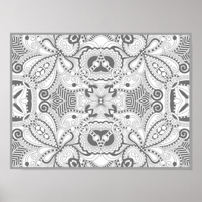 Blume Square Doodle 2 Poster (Vorne)