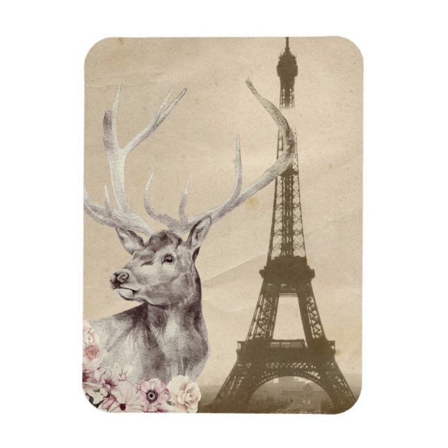 Blume Stag & Eiffel Tower Magnet (Vertikal)