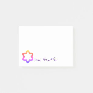 Blume Star Bleibe schön Post-it Klebezettel