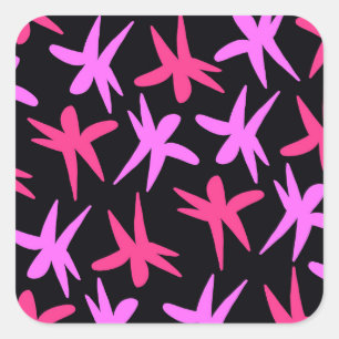Blume Stars Quadratischer Aufkleber
