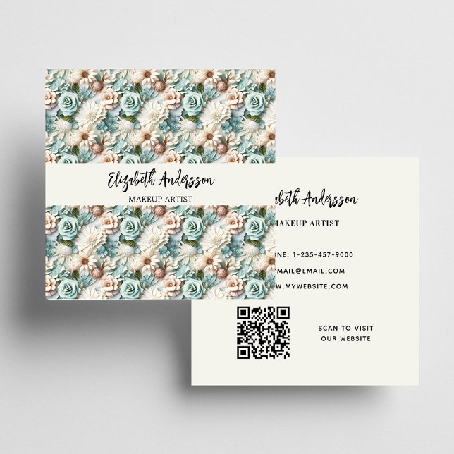 Blume staubiges Foto QR-Logo Quadratische Visitenkarte (Von Creator hochgeladen)