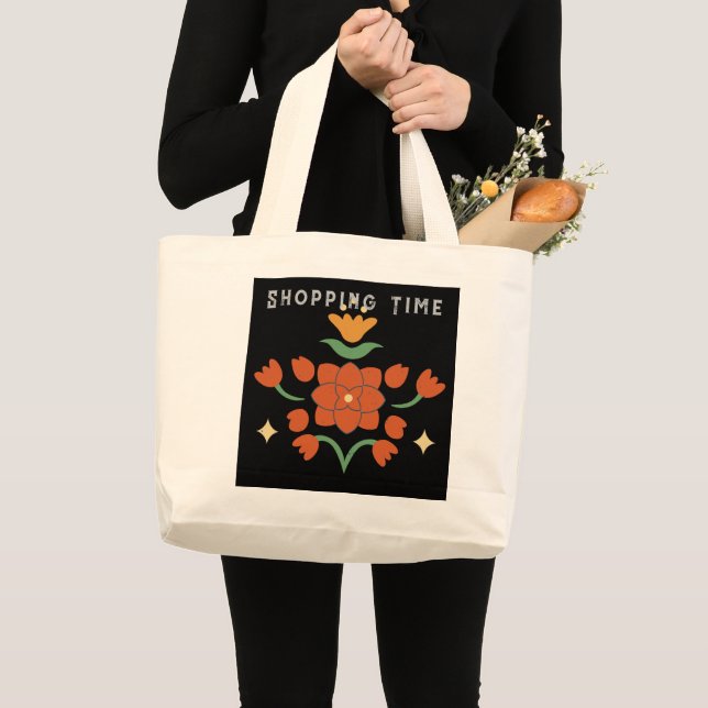 Blume Stil-Jumbo für benutzerdefinierte Shopping-Z Jumbo Stoffbeutel (Vorderseite (Produkt))