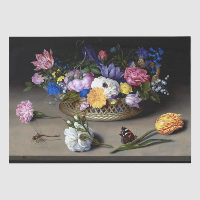 Blume Still Life Bosschaert Niederländische Malere Seidenpapier (Vorderseite)
