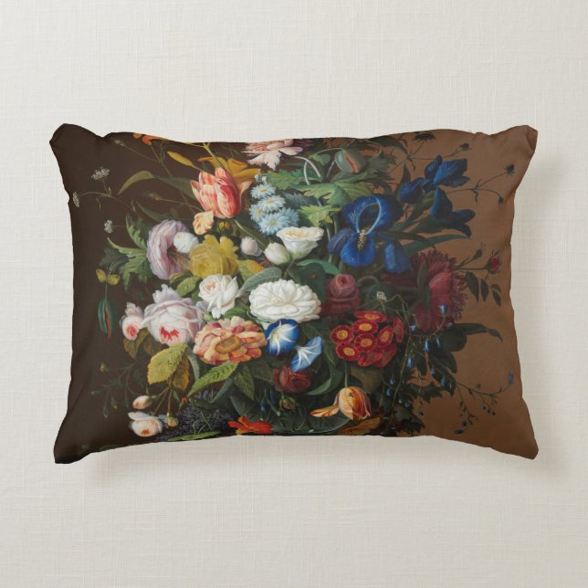 Blume Stillleben mit dem Vogelnest Severin Roesen Dekokissen (Vorderseite)