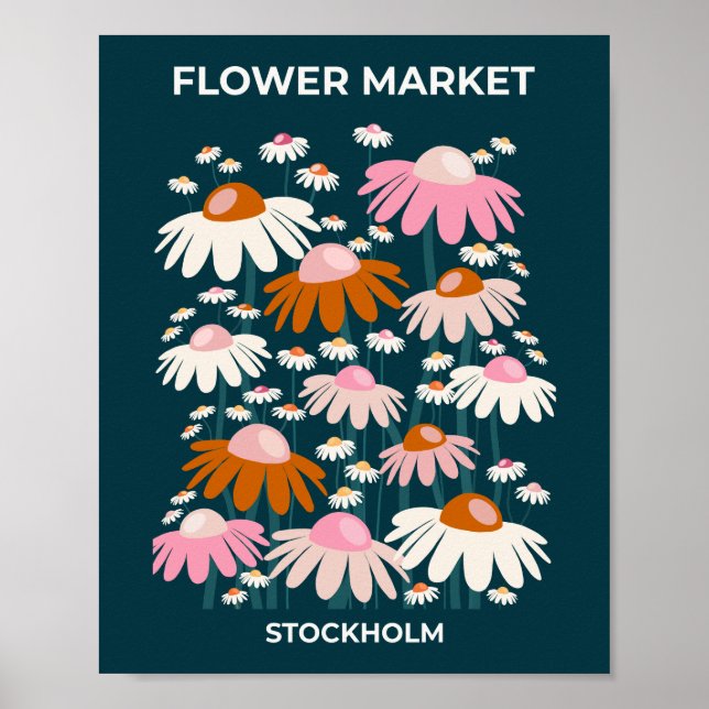 Blume Stockholm Navy Blue Retorale Poster (Vorne)