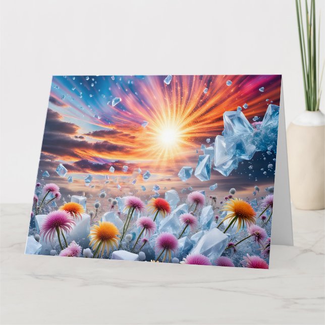 Blume Sunset Karte (Vorderseite)