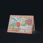 Blume Swirt Special Friend Geburtstag Karte<br><div class="desc">Schöne Blume wirl Design mit Wasser,  Blätter und Blüten. Korallen,  blau,  grüne Schönheit. Wasserfarbe</div>