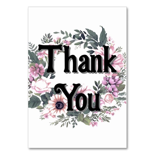 Blume Tag Thankyou Wreath Classy Coquette Tischnummer (Vorderseite)