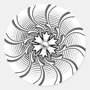 Blume Tattoo Runder Aufkleber