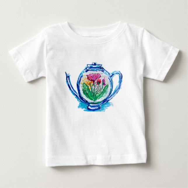Blume Teapot Baby T-shirt (Vorderseite)