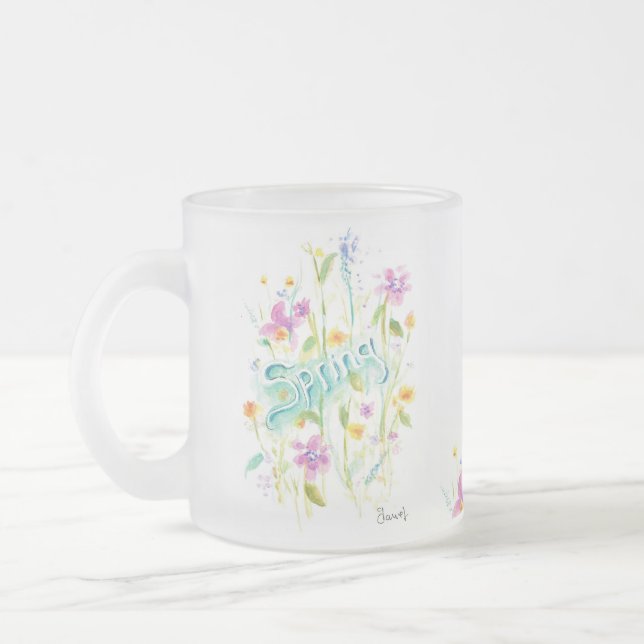 Blume Tee aus Frostglas Kaffee Tasse (Links)