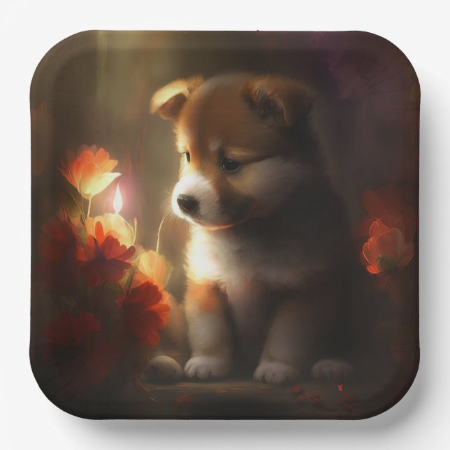 Blume-Teller Pappteller (Vorderseite)