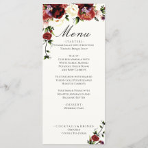Blume Terracotta Cream Burgund Hochzeitmenü
