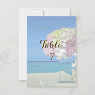 Blume-Tischkarte für Hochzeiten am Strand Einladung