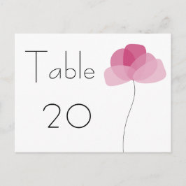 Blume Tischnummer Postkarte