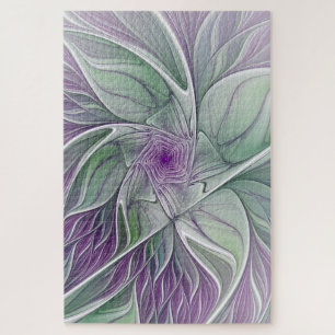 Blume Traum, Abstraktes Lila Grünes Fraktal Kunst