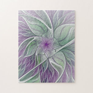 Blume Traum, Abstraktes Lila Grünes Fraktal Kunst