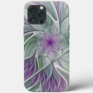 Blume Traum, Abstraktes Lila Grünes Fraktal Kunst Case-Mate iPhone Hülle