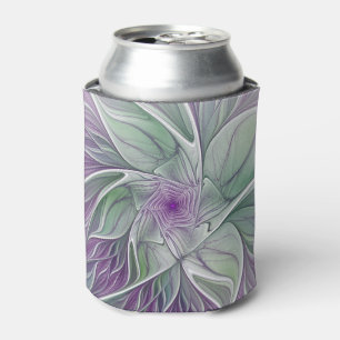 Blume Traum, Abstraktes Lila Grünes Fraktal Kunst Dosenkühler